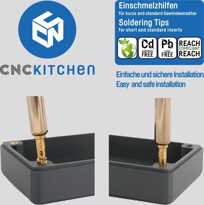 CNC Kitchen Einschmelzhilfen für Gewindeinsatz, kompatibel zu Weller