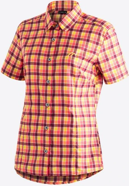 Maier Sports Philina Hemd kurzarm red yellow check (Damen)