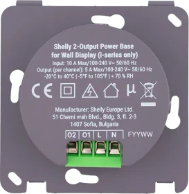Shelly 2-Output Power Base für Wall Display (i-Series)