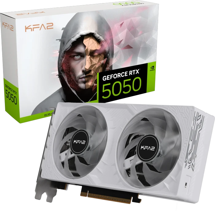 KFA2 GeForce RTX 5050 1-Click OC White, 8GB GDDR6, HDMI, 3x DP