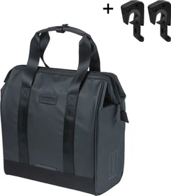 Basil Grand Tarpaulin Shopper MIK Hooks Gepäcktasche schwarz
