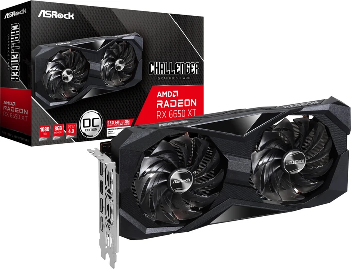 ASRock Radeon RX 6650 XT Challenger D 8GB OC, RX6650XT CLD 8GO, 8GB GDDR6, HDMI, 3x DP