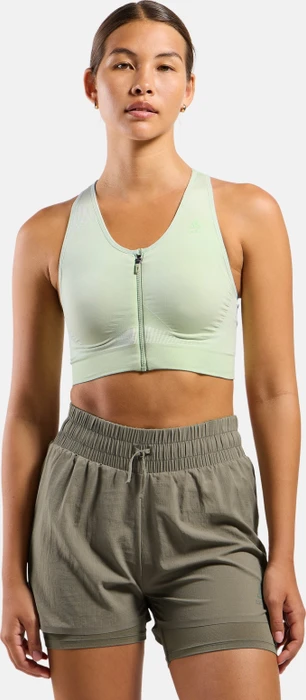 Odlo Seamless High mit Reißverschluss Sport-BH patina green/ambrosia (Damen)