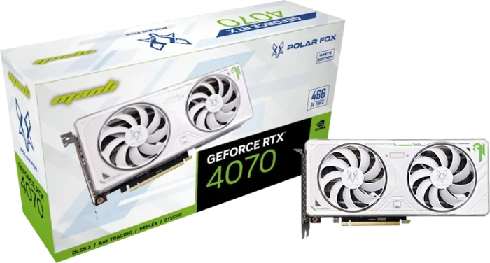Manli GeForce RTX 4070 Polar Fox, 12GB GDDR6X, HDMI, 3x DP