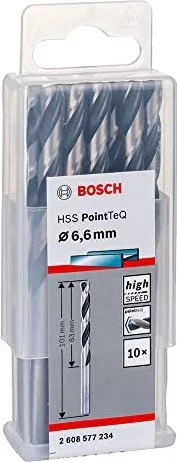 Bosch Professional HSS PointTeQ Spiralbohrer, 6.6x63x101mm, 10 Stück