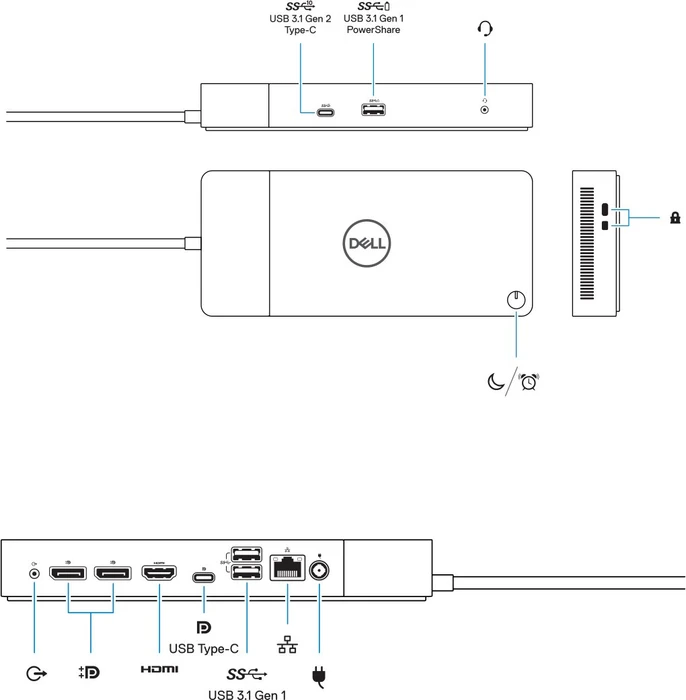 Dell Dock WD19, 180W, USB-C 3.1 [Stecker]