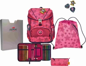 DerDieDas ErgoFlex Exklusiv Superflash Neon Star Schultaschen-Set, 5-tlg.