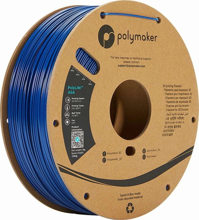 Polymaker PolyLite ASA, blau, Spule, 2.85mm, 1.00kg
