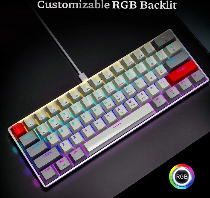 Newmen GM610 60% Wireless Mechanical Gaming Keyboard, LEDs RGB, Outemu Red, USB/Bluetooth, US