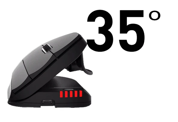 Contour Design UniMouse kabellose Vertikale Maus, schwarz matt, Rechtshänder, USB/Bluetooth