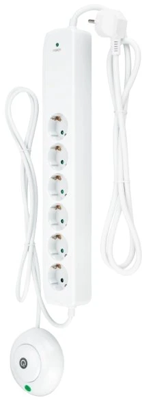 REV Ritter Energie-Spar-Steckdosenleiste mit Fußschalter, 6-fach, 1.4m, weiß