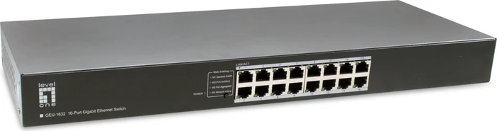 LevelOne GEU Rackmount Gigabit Switch, 16x RJ-45