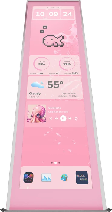 Hyte Y70 Touch Display Upgrade, 14.5" Touchscreen, Strawberry Milk