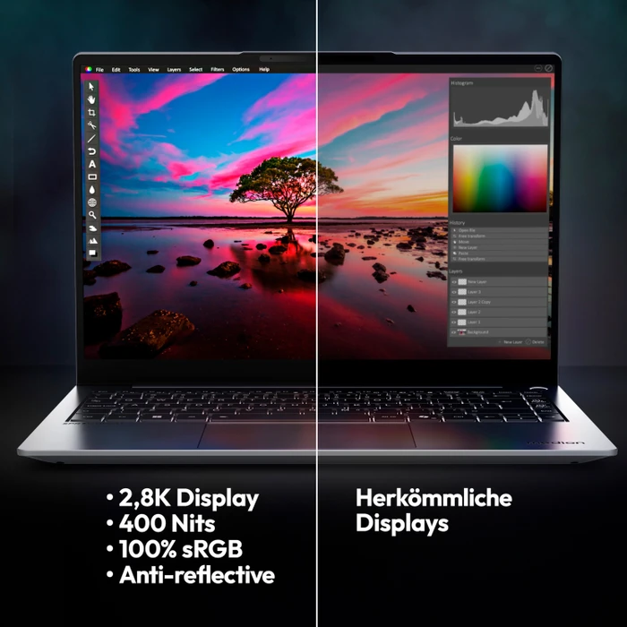 Medion SPRCHRGD 14 S2, Core Ultra 7 258V, 32GB RAM, 1TB SSD, DE