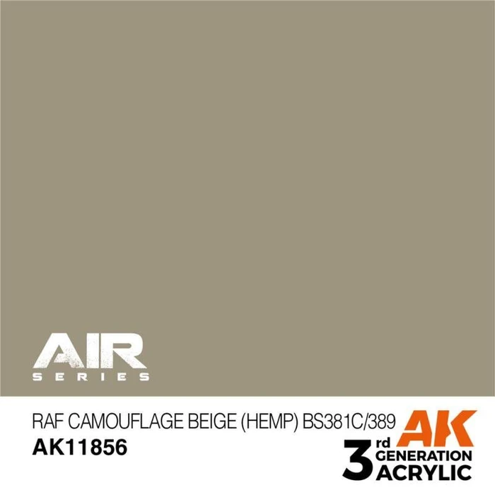 AK-Interactive 3rd Gen Acrylic Colors Air Series RAF camouflage beige (hemp) bs381c/389, 17ml