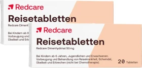 Redcare Dimenhydrinat 50mg Reisetabletten, 40 Stück (2x 20 Stück)