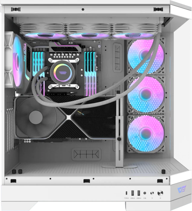 DarkFlash DQX90 White, Glasfenster