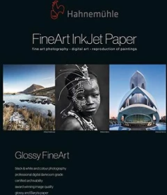 Hahnemühle Digital Glossy FineArt Photo Rag Pearl Fotopapier perlglänzend naturweiß, A3, 320g/m², 25 Blatt