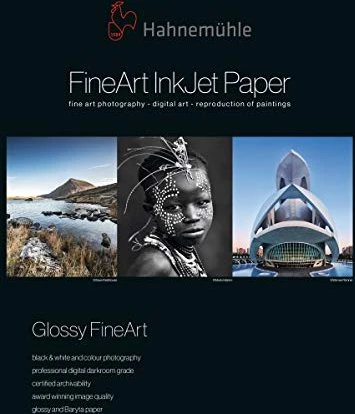 Hahnemühle Digital Glossy FineArt Photo Rag Pearl Fotopapier perlglänzend naturweiß, A3, 320g/m², 25 Blatt