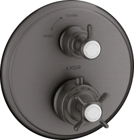 Hansgrohe Axor Montreux Thermostat Unterputz mit Kreuzgriff und Absperrventil brushed black chrome