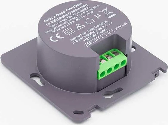 Shelly 2-Output Power Base für Wall Display (i-Series)