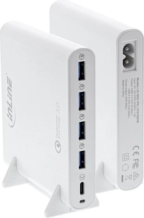 InLine Quick Charge 3.0 USB-A/USB-C Notebook-Ladegerät weiß