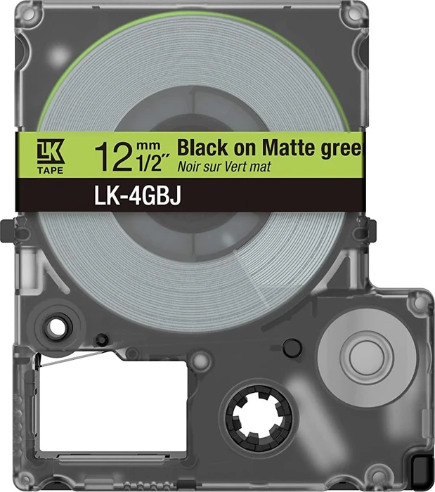 Epson LK-4GBJ Beschriftungsband, 12mm, schwarz/mattgrün