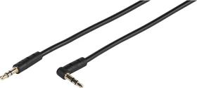 Vivanco Audio Kabel, 3.5mm Klinke [Stecker] auf 3.5mm Klinke [Stecker, gewinkelt], 3-polig, schwarz, 0.5m (46135)