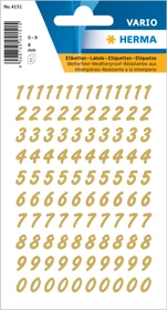 Herma Zahlenetiketten 0-9, 4x8mm, gold, 10er-Pack (2080 Etiketten)