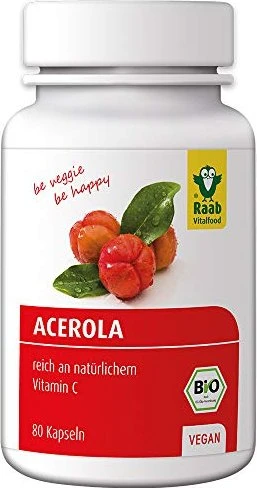 Raab Vitalfood Bio Acerola Kapseln, 80 Stück