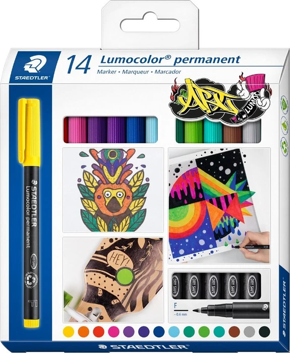 Staedtler Lumocolor 318 permanent sortiert, 14er-Set