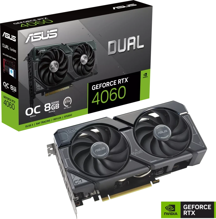 ASUS Dual GeForce RTX 4060 OC, DUAL-RTX4060-O8G, 8GB GDDR6, HDMI, 3x DP
