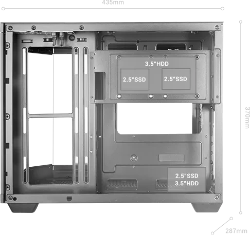 Mars Gaming MC-3TCOREM Black, Glasfenster