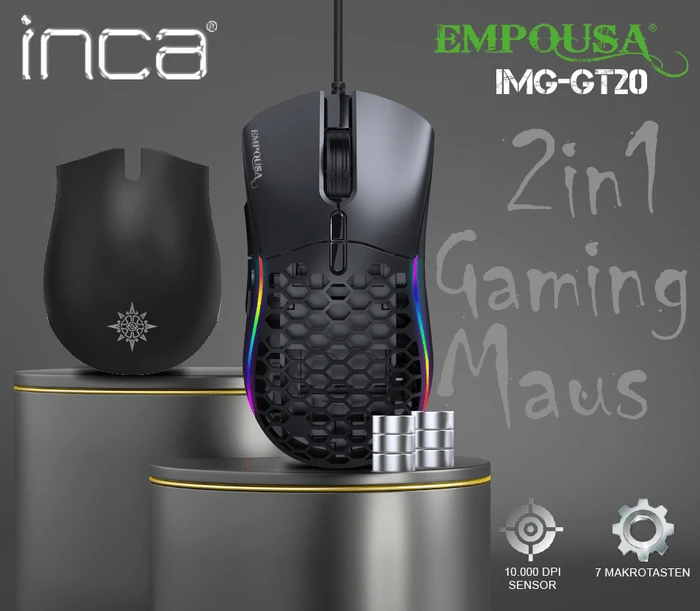 Inca IMG-GT20 2in1 RGB Gaming Mouse, USB