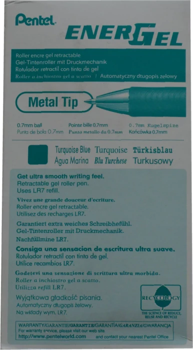 Pentel EnerGel XM BL77 Gelroller türkis/silber, 12er-Pack