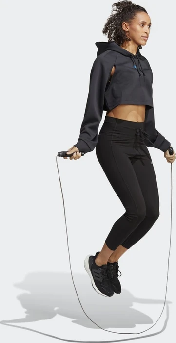 adidas HIIT Aeroready Crop Training Hoodie schwarz (Damen)
