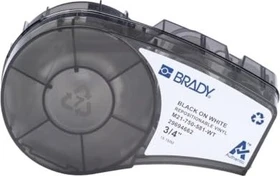 Brady Repositionable Vinyl Beschriftungsband, 19.1mm, schwarz/weiß