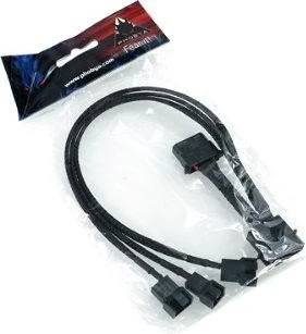 Phobya Molex auf 4-Pin/3-Pin/Molex Adapter, sleeved, 30cm, schwarz