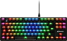 Sharkoon Crystal Shark, Black, LEDs RGB, KKT Kang White V3, USB, DE (4044951040124)