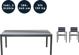 Home Deluxe Sol Madera Gartenmöbel-Set anthrazit, 3-tlg.