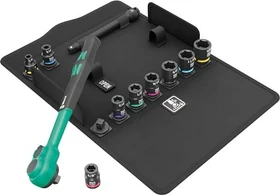 Wera 8100 SB 13 Zyklop Comfort Bitset/Steckschlüsselsatz zöllig inkl. Tasche, 11-tlg.