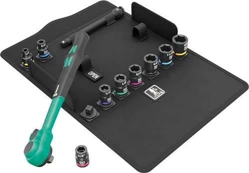 Wera 8100 SB 13 Zyklop Comfort Bitset/Steckschlüsselsatz zöllig inkl. Tasche, 11-tlg.