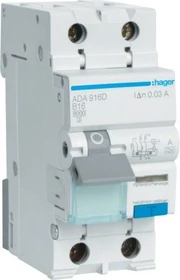 Hager Fehlerstrom-Schutzschalter RCBO 1P+N 16A 30mA Typ A 6kA Überstromschutz