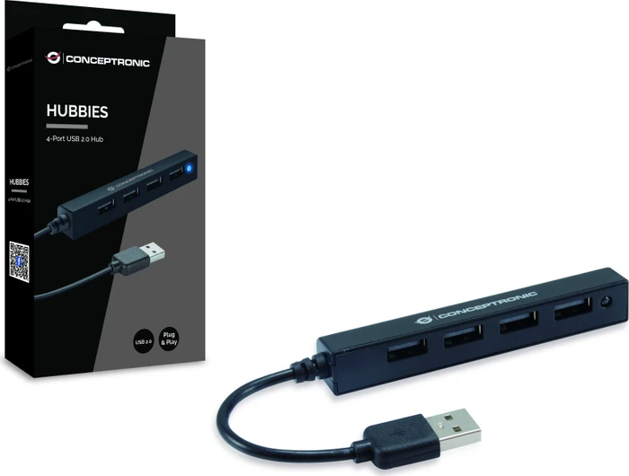 Conceptronic 4-Port USB-Hub, USB-A 2.0 [Stecker]