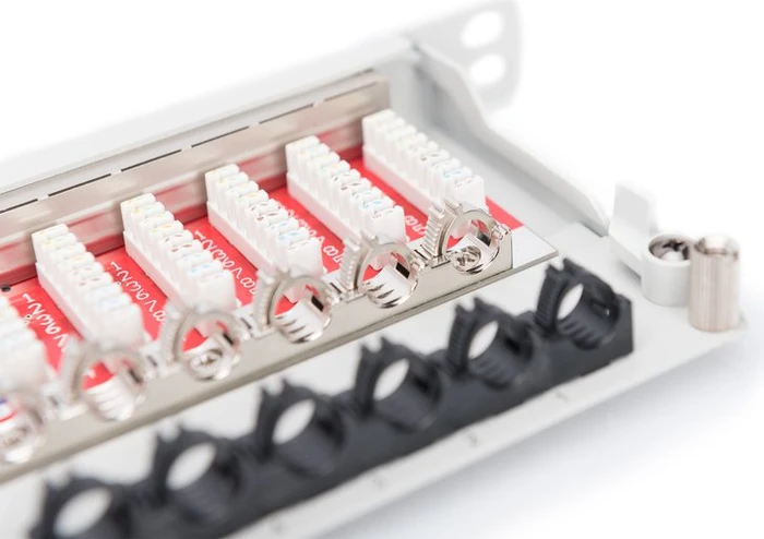 Digitus Professional 24-Port Patchpanel inkl. LSA-Anschlusstechnik, 19", 0.5HE, grau