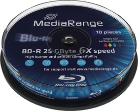 MediaRange BD-R 25GB, 6x, 10er Spindel, printable