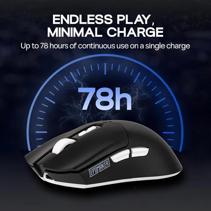 Epomaker Click Lite Wireless Gaming Mouse, schwarz, USB/Bluetooth