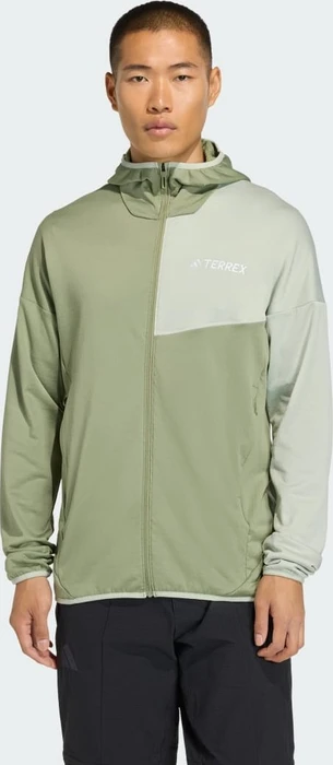 adidas Terrex Xperior Climawarm Light Fleece Hooded Jacke tent green/halo green (Herren)