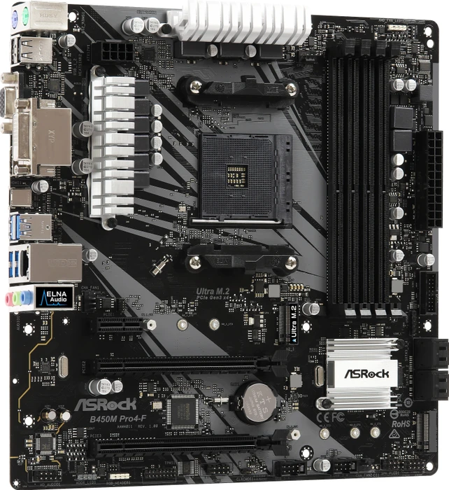 ASRock B450M Pro4-F (AMD AM4)