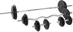 Gorilla Sports Hantelstangen Gummi Sternverschluss Set 108kg